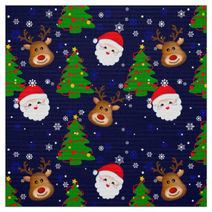 Poplin en polyester en tissu père Noël 60 pouces