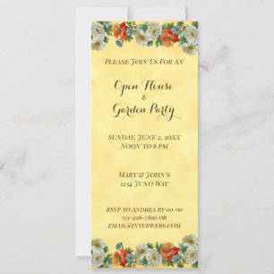 Poppies Custom Open House Garden Party Invitations