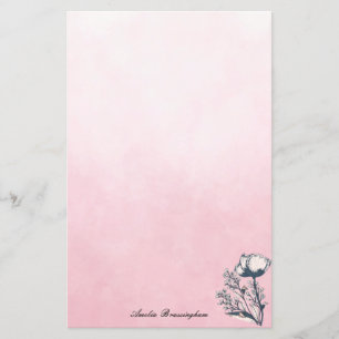 Poppies d'art encé sur Pink Ombre