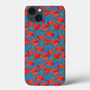 Poppies de champ d'araignée sur coque ipad bleu-Co