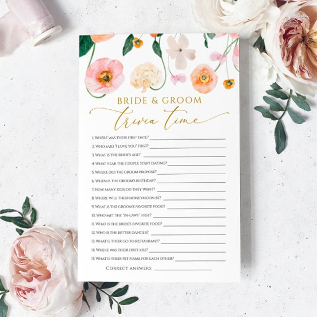 Poppies Fleurs Trivia Jeu Pour Mariée Et Groom (Créateur téléchargé)