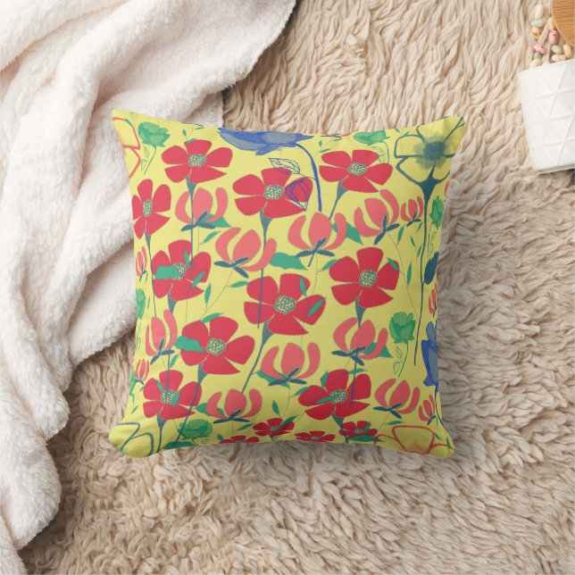 Poppies Jardin Coussin Jaune (Couverture)