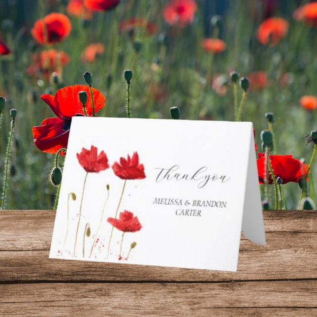 Poppies rouges Pavot Mariage  floral Merci (Créateur téléchargé)