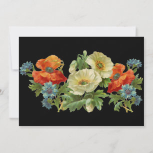 Poppy et Cornflowers Invitations florales personna