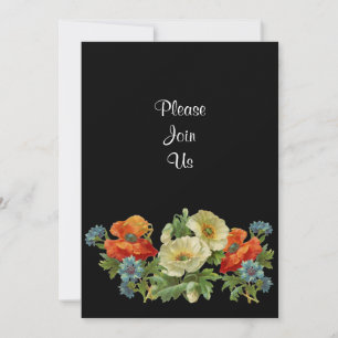 Poppy et Cornflowers Invitations florales personna