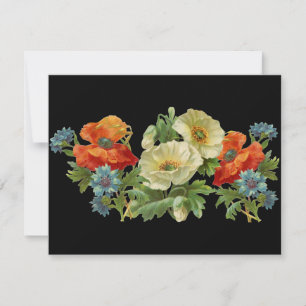 Poppy et Cornflowers Invitations florales personna