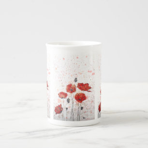 Poppy Gold - Bone china mug