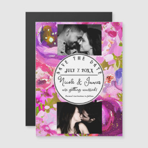 Pops de rose et violet Floral vibrant Enregistrez 