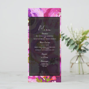 Pops de rose et violet vibre Mariage Floral Menu