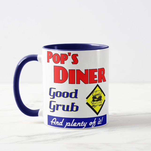 Pops Diner Cuisine Art Café Mug (Gauche)
