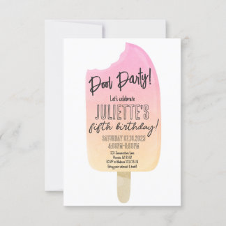 Popsicle Anniversaire Fête Été Invitation modifiab