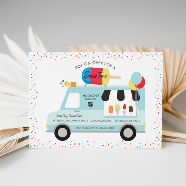 Popsicle Camion Anniversaire Fête Invitation (Popsicle Truck Invitation)