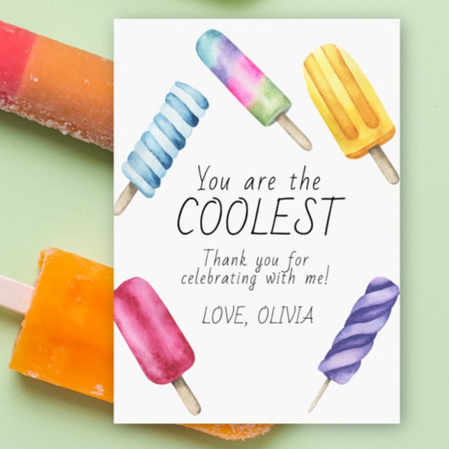 Popsicle d'anniversaire d'été à l'aquarelle merci (Créateur téléchargé)