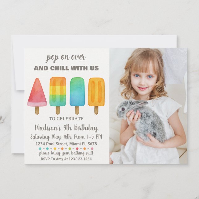Popsicle Invitation d'anniversaire pour les enfant (Devant)