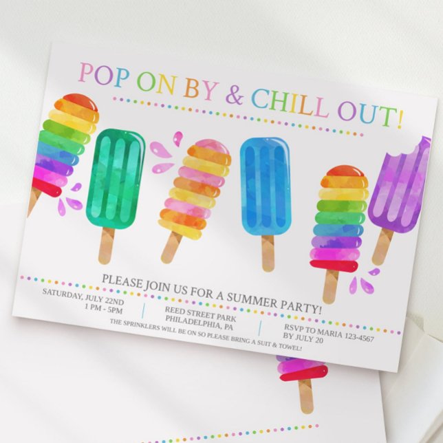 Popsicle Invitation été, fête d'été Voisinage (Créateur téléchargé)