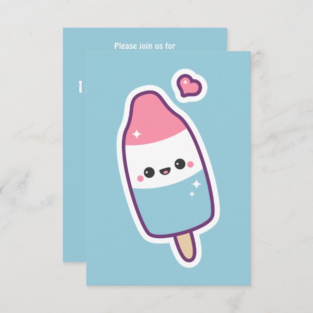 Popsicle joyeux Invitations d'anniversaire (Devant / Derrière)