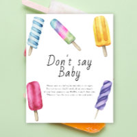 Popsicle - Ne pas dire Poster bébé