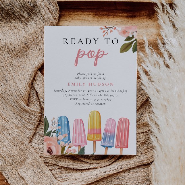 Popsicle Prêt à pop Baby shower Invitation (Créateur téléchargé)