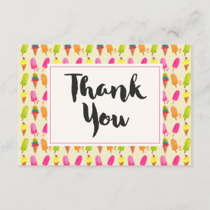 Popsicles et crème glacée Motif d'été Merci