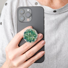 Design de Mandala Vert Succulent en Verre Tissé
