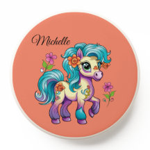 Nom de l'enfant personnalisable Cartoon Pony Phone