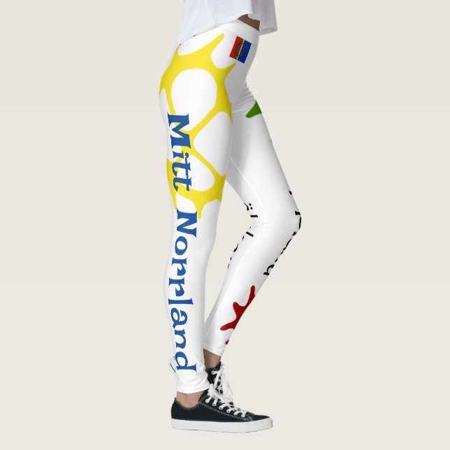 Populära leggings vita med text samiska tecken (Droite)
