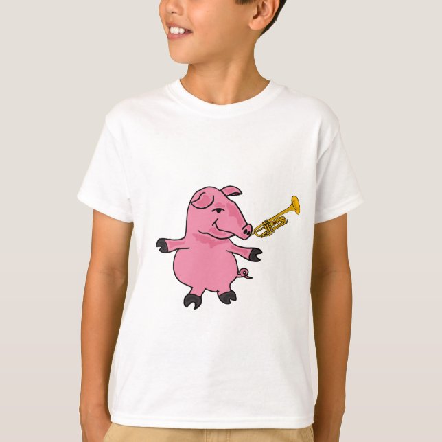Porc de danse avec un T-shirt de trompette (Devant)