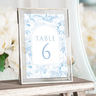 Porcelaine bleue arche mariage numéros de table
