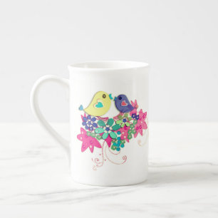 Porcelaine Oiseaux, tasse en verre à expresso