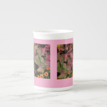 Théière en forme de tasse Caladium rose