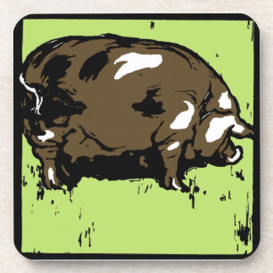 Porcs De Bois Victoriens Sur Le Dessous de verre