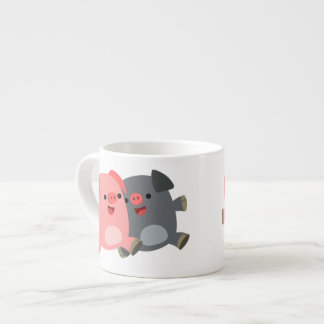 Porcs de caricature en noir et blanc, Espresso Mug