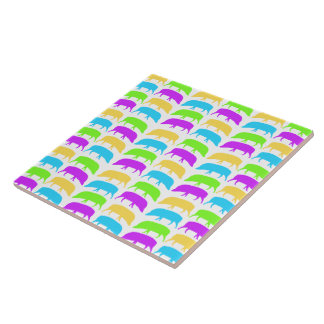 Porcs multicolores Carreaux bleu violet jaune vert
