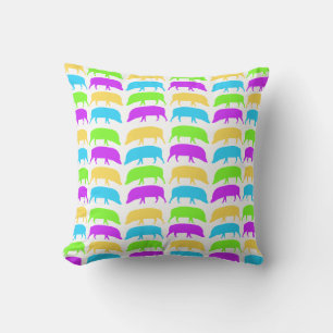 Porcs multicolores Coussin jaune vert pourpre bleu