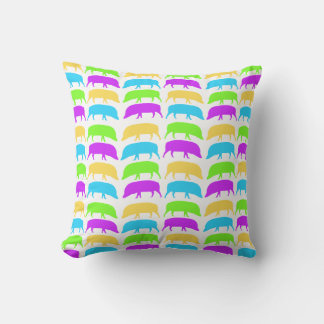 Porcs multicolores Coussin jaune vert pourpre bleu