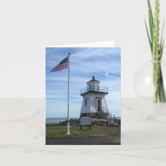 Port Clinton Lighthouse avec carte blanche Drapeau