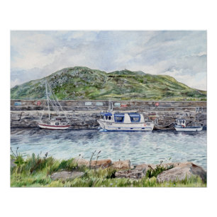 Port de Cleggan, Connemara, Galway Affiche brillan
