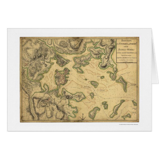 Port de la carte 1775 de Boston (Devant horizontal)