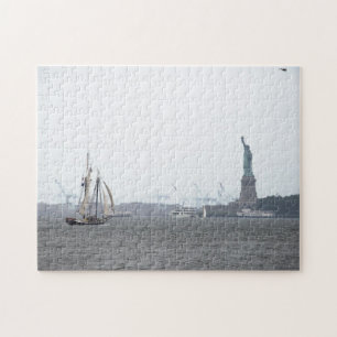 Port de New York dans le puzzle de brouillard