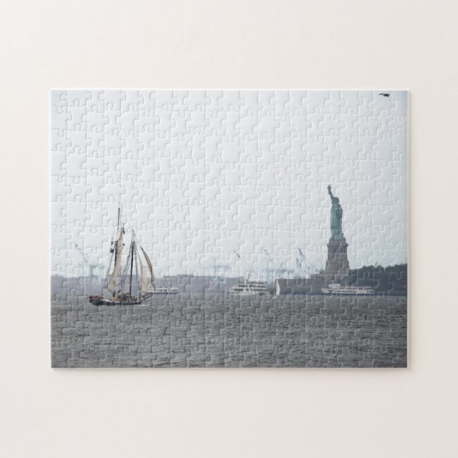 Port de New York dans le puzzle de brouillard (Horizontal)
