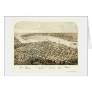 Port Huron, carte panoramique de MI - 1867