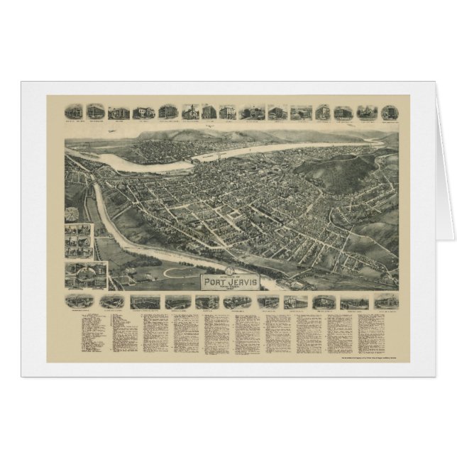 Port Jervis, carte panoramique de NY - 1920 (Devant horizontal)