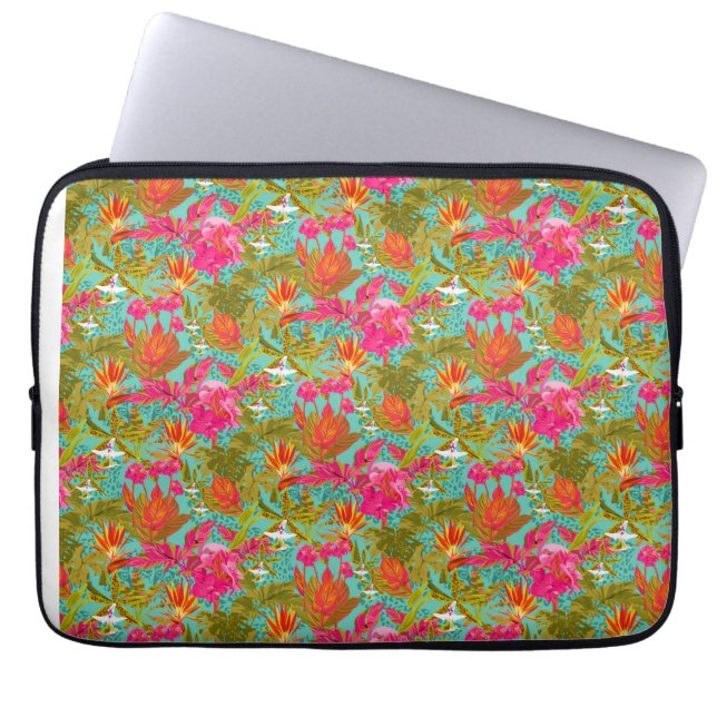 Portable Fleurs tropicales et housse pour ordinateur portab (Devant)