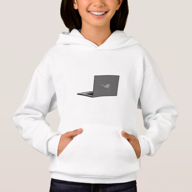 Portable gris avec logo d'oiseau (Devant)