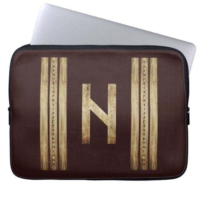 Portable Hagalaz Marron Grunge Housse pour Ordinateur Porta (Devant)