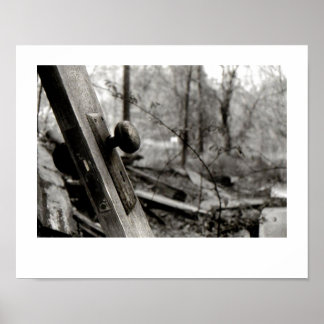 Porte abandonnée dans les bois Poster