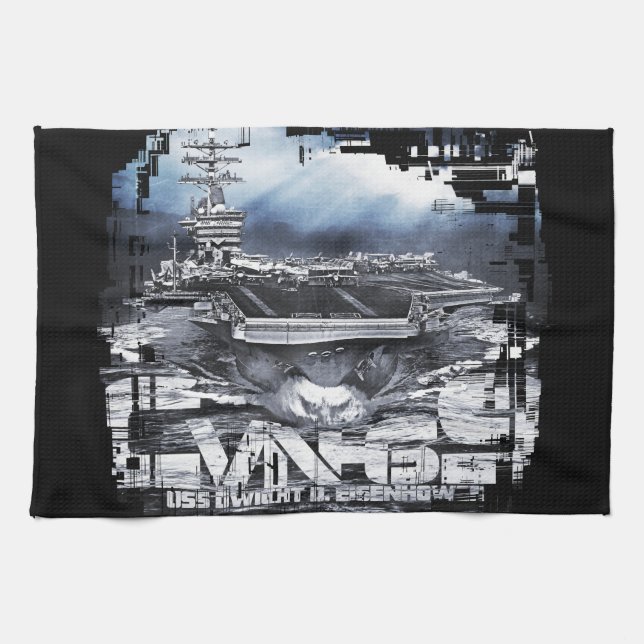 Porte-avions D.D.Eisenhower Serviettes de cuisine (Horizontal)