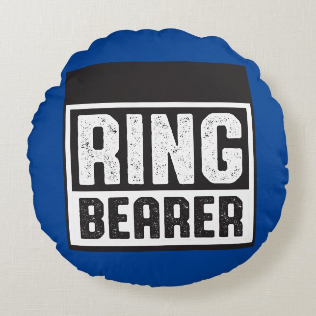 Porte-Bague Coussin Collection Bleu Et Noir (Devant)