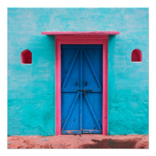 "PORTE BLEUE, MAROC", POSTER DE PHOTOGRAPHIE DE VO