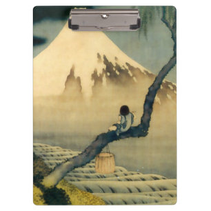 Porte-bloc 富 士 と 年, 北 斎 Mont Fuji et Boy, Hokusai, Ukiyo-e 少